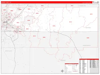 Adams County, CO RedLine style ZIP Code wall map