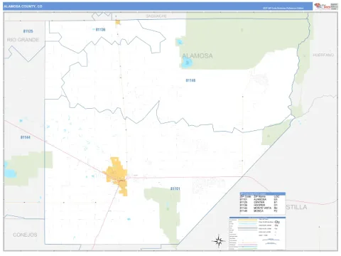 Alamosa County, CO map