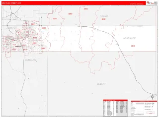 Arapahoe County, CO RedLine style ZIP Code wall map