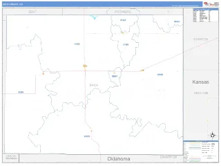 Baca County, CO Business Reference style ZIP Code wall map