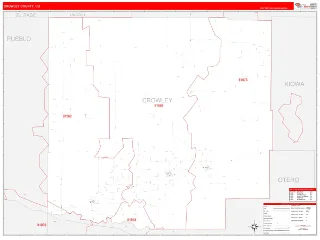 Crowley County, CO RedLine style ZIP Code wall map