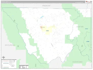 Custer County, CO Classic style ZIP Code wall map