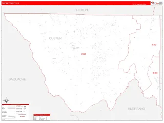Custer County, CO RedLine style ZIP Code wall map