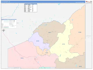 Delta County, CO ColorCast style ZIP Code wall map