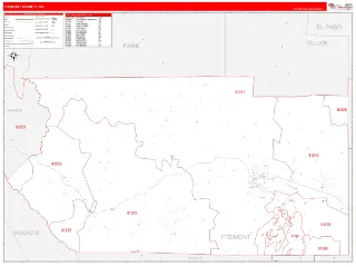Fremont County, CO RedLine style ZIP Code wall map