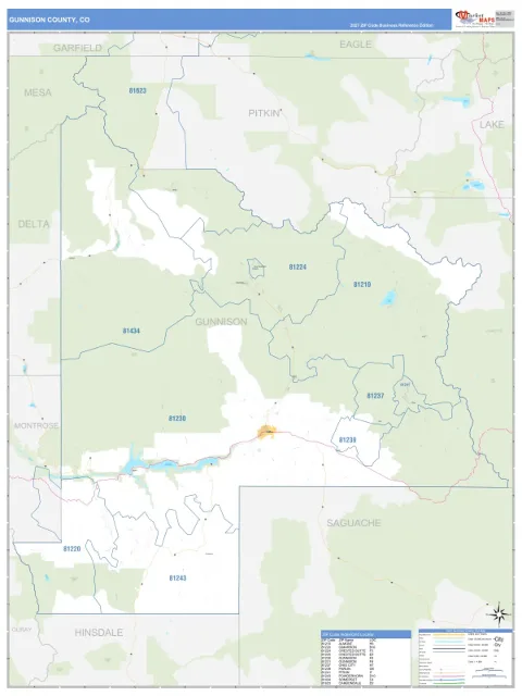 Gunnison County, CO map