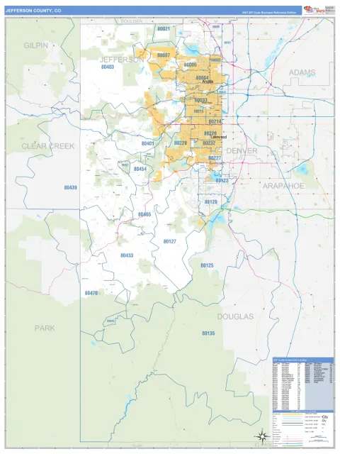 Jefferson County, CO map