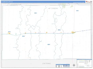 Kit Carson County, CO Business Reference style ZIP Code wall map