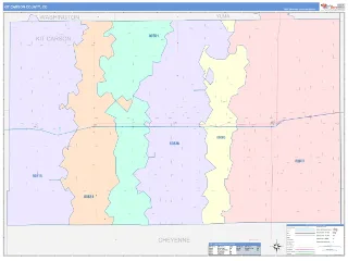 Kit Carson County, CO ColorCast style ZIP Code wall map