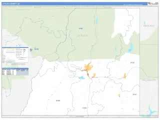 La Plata County, CO Business Reference style ZIP Code wall map