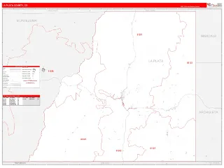 La Plata County, CO RedLine style ZIP Code wall map