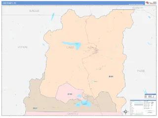 Lake County, CO ColorCast style ZIP Code wall map