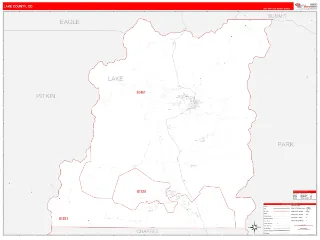 Lake County, CO RedLine style ZIP Code wall map