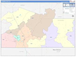 Las Animas County, CO ColorCast style ZIP Code wall map