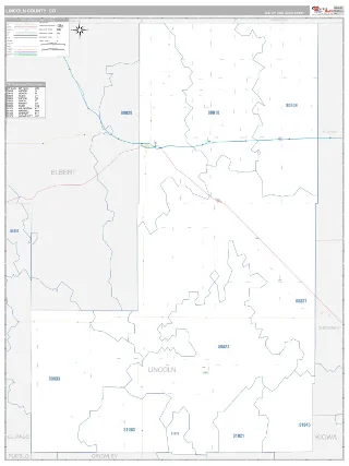 Lincoln County, CO Classic style ZIP Code wall map