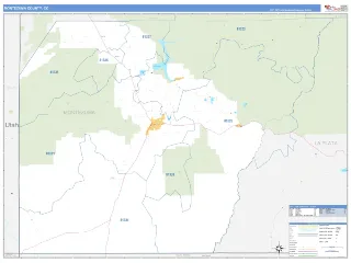 Montezuma County, CO Business Reference style ZIP Code wall map