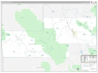 Montrose County, CO Classic style ZIP Code wall map