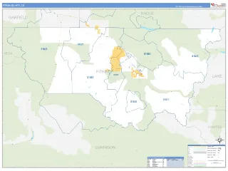 Pitkin County, CO Business Reference style ZIP Code wall map