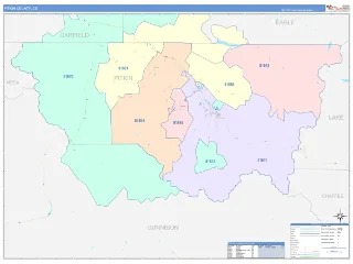 Pitkin County, CO ColorCast style ZIP Code wall map