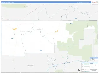 Rio Blanco County, CO Business Reference style ZIP Code wall map