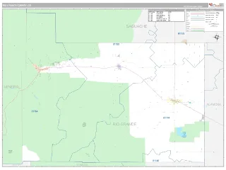 Rio Grande County, CO Classic style ZIP Code wall map