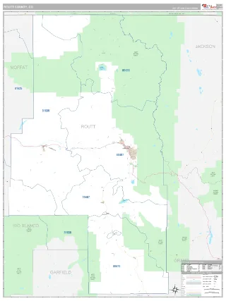 Routt County, CO Classic style ZIP Code wall map