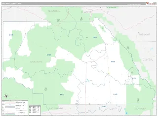 Saguache County, CO Classic style ZIP Code wall map