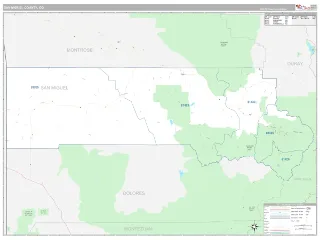 San Miguel County, CO Classic style ZIP Code wall map