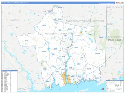 Southeastern Connecticut County, CT map