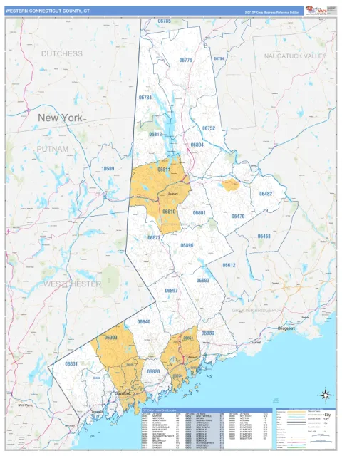 Western Connecticut County, CT map