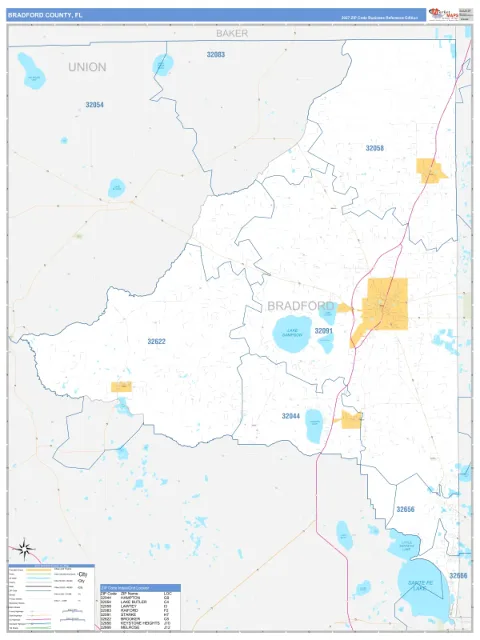 Bradford County, FL map