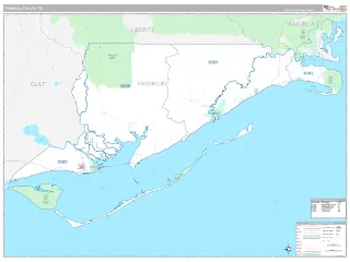 Franklin County, FL Classic style ZIP Code wall map