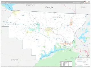 Gadsden County, FL Classic style ZIP Code wall map