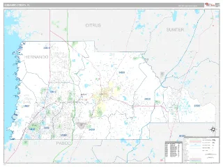 Hernando County, FL Classic style ZIP Code wall map