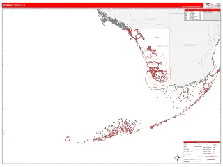 Monroe County, FL RedLine style ZIP Code wall map