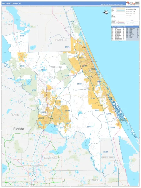 Volusia County, FL map