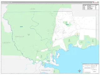 Wakulla County, FL Classic style ZIP Code wall map