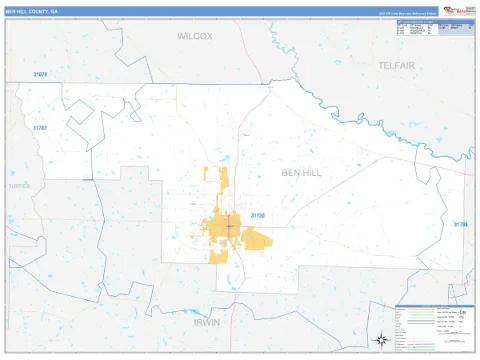 Ben Hill County, GA map