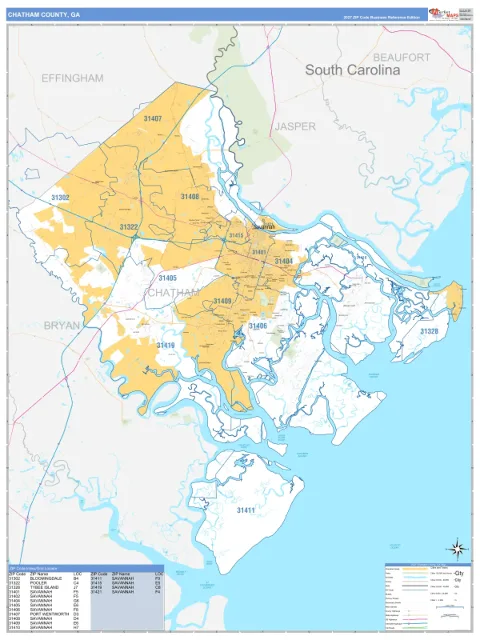 Chatham County, GA map