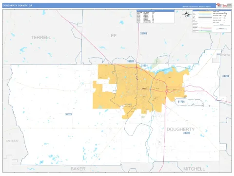 Dougherty County, GA map