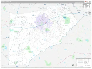 Douglas County, GA Classic style ZIP Code wall map