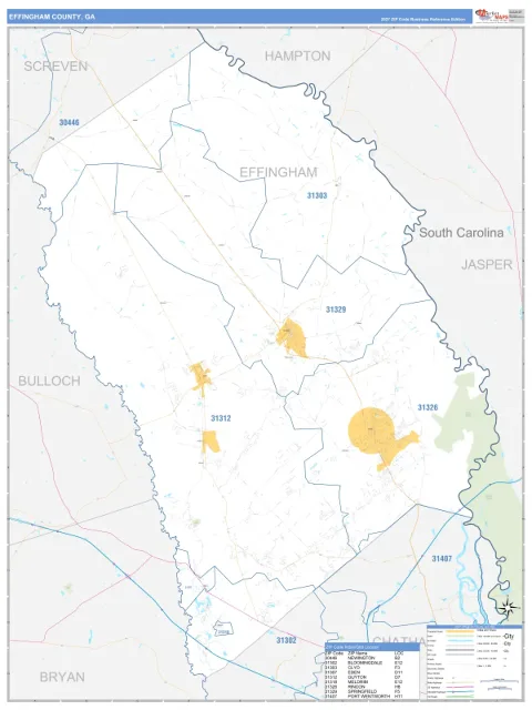 Effingham County, GA map