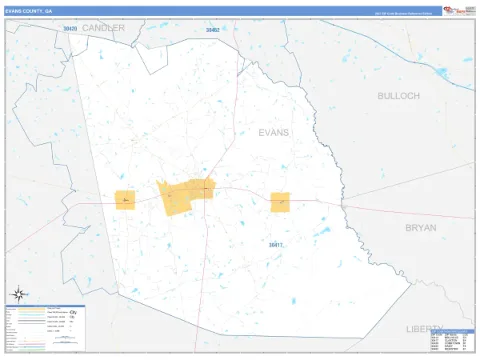 Evans County, GA map