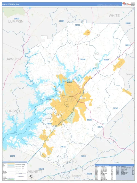 Hall County, GA map