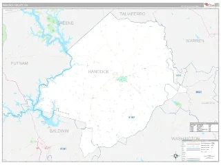 Hancock County, GA Classic style ZIP Code wall map