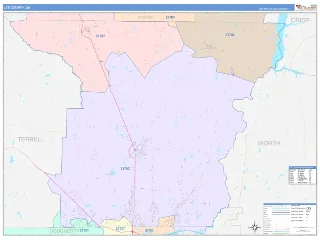 Lee County, GA ColorCast style ZIP Code wall map