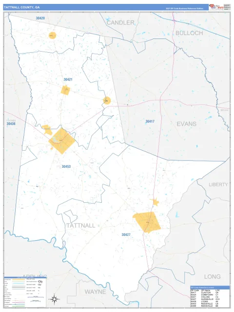 Tattnall County, GA map