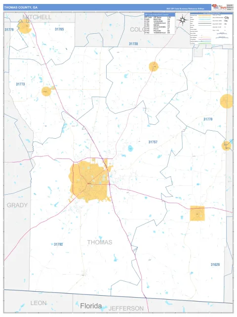 Thomas County, GA map
