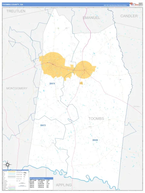 Toombs County, GA map