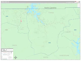 Towns County, GA Classic style ZIP Code wall map
